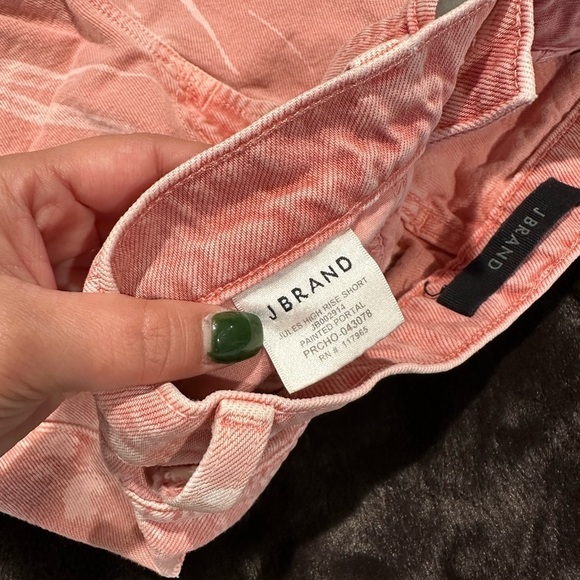 J Brand Women’s Jules High Rise Short Raw Cut Rigid Denim Pink Painted Portal 24 - Picture 2 of 8